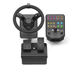 Heavy Equipment Wheel, Pedals and Side Panel Control Deck Bundle for PC